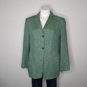 sfi femme for Nordstrom blue green silk & linen blend professional jacket 6